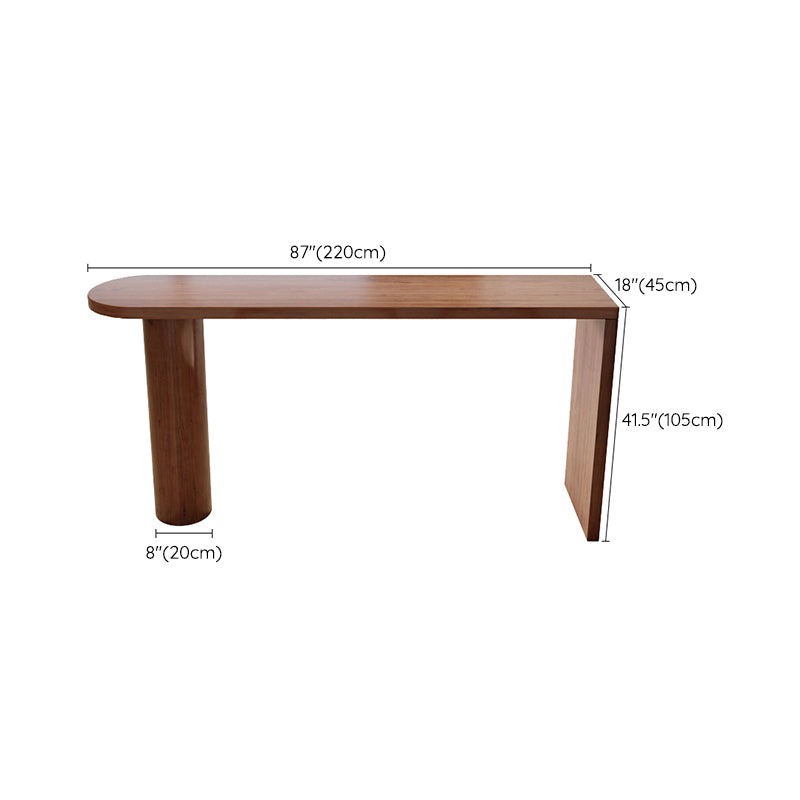 Modern Free Form Bar Table Set 1/3 Pcs Pine Solid Wood Bar Table and Stools in Brown