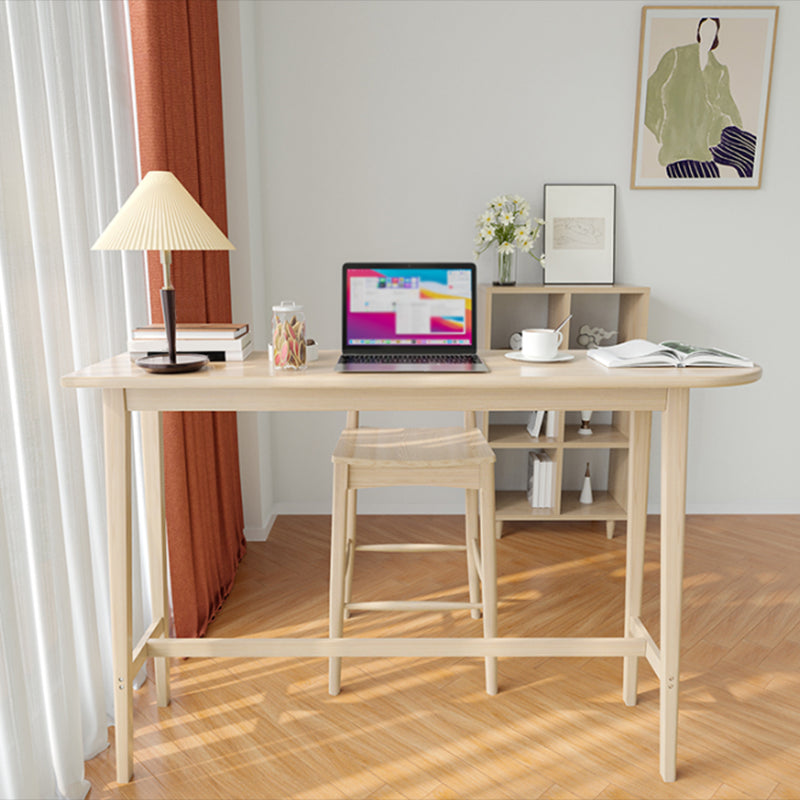 Modern Trestle Base Bar Table Set 1/2/3 Pcs Solid Wood Bar Table and Stools