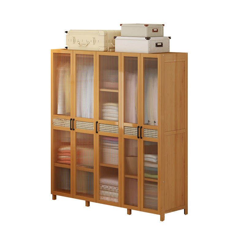 Modern Style Wardrobe Cabinet Wood Clothes Rail Wardrobe Armoire with Legs