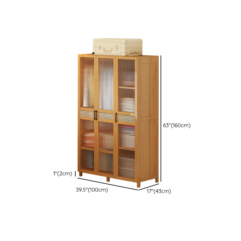 Modern Style Wardrobe Cabinet Wood Clothes Rail Wardrobe Armoire with Legs