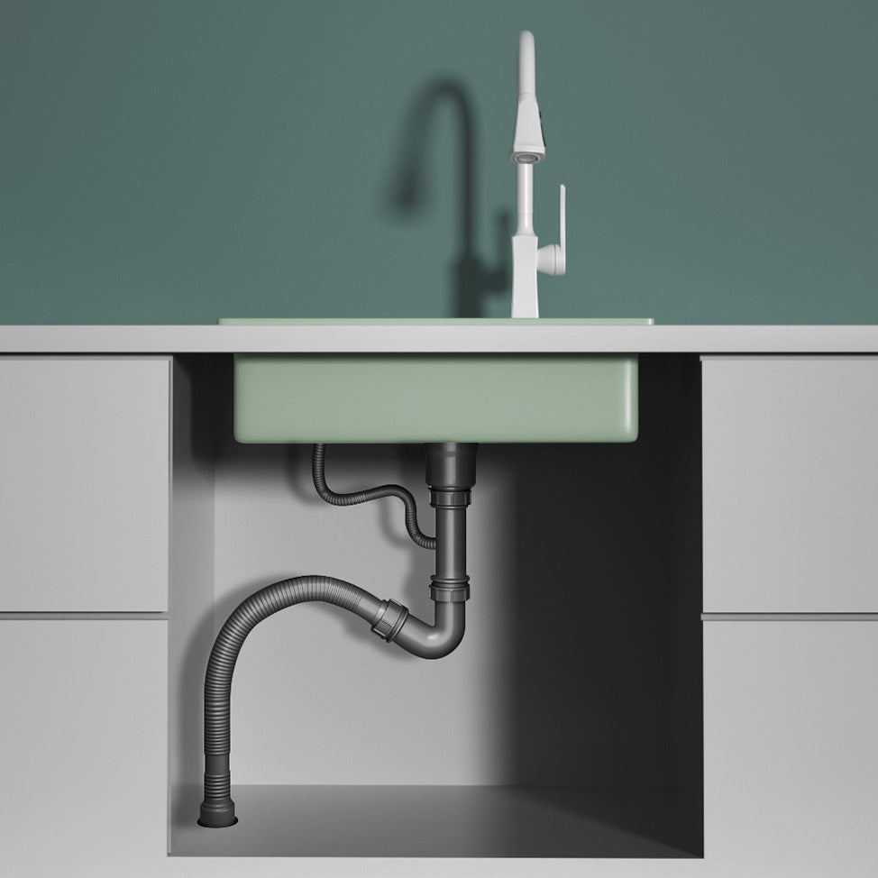 Rectangle Quartz Kitchen Sink in Peppermint Green Single Bowl Sink