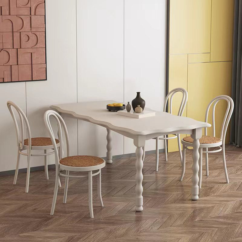 Modern Rectangle Wood Dining Table 1/2/4/5 Pieces Dining Set for Cafe