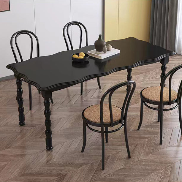 Modern Rectangle Wood Dining Table 1/2/4/5 Pieces Dining Set for Cafe