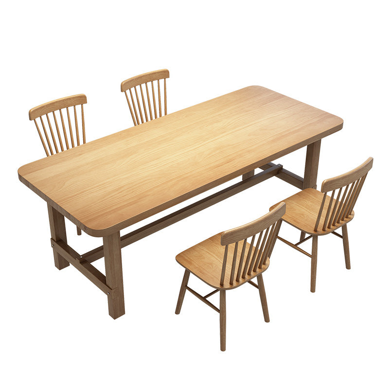 Kitchen Solid Wood Furniture 1/5 Pieces Standard Height Casual Dining Room Table Set