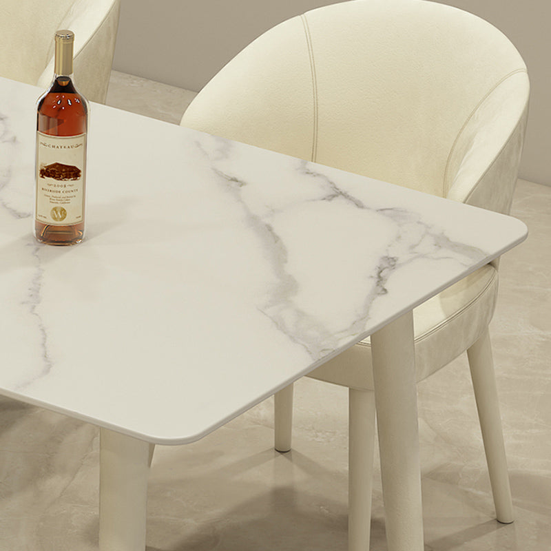 Modern Rectangle Stone Dining Table 1/5/7 Pieces Dining Set for Cafe