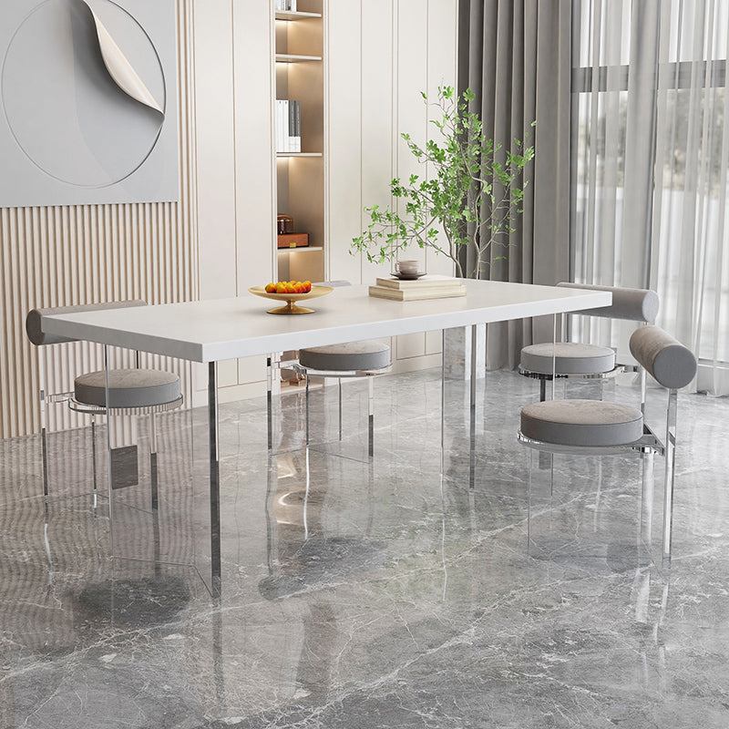 Modern Rectangle Stone Dining Table 1/2/5/7 Pieces Dining Set for Cafe