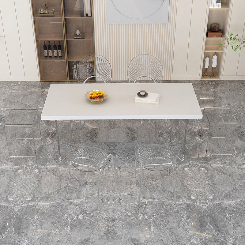 Modern Rectangle Stone Dining Table 1/2/5/7 Pieces Dining Set for Cafe