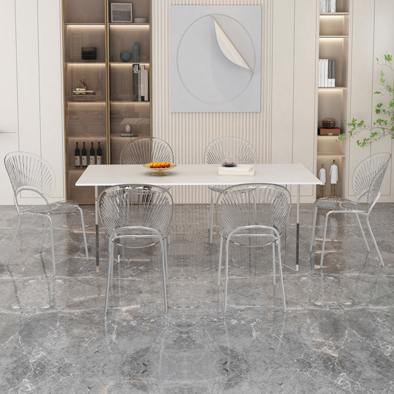 Modern Rectangle Stone Dining Table 1/2/5/7 Pieces Dining Set for Cafe