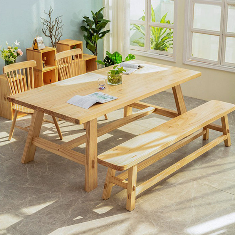 Modern Rectangle Wood Dining Table 1/2/4/6 Pieces Dining Set for Dining Room