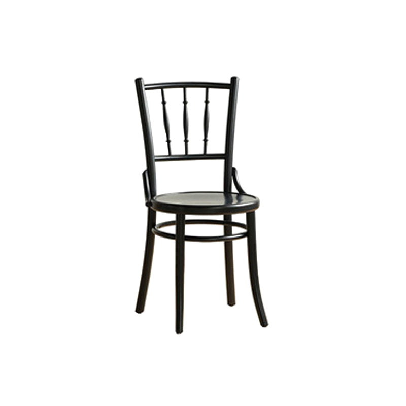 Industrial Style Side Chair Slat Back Solid Wood Dining Chair for Home