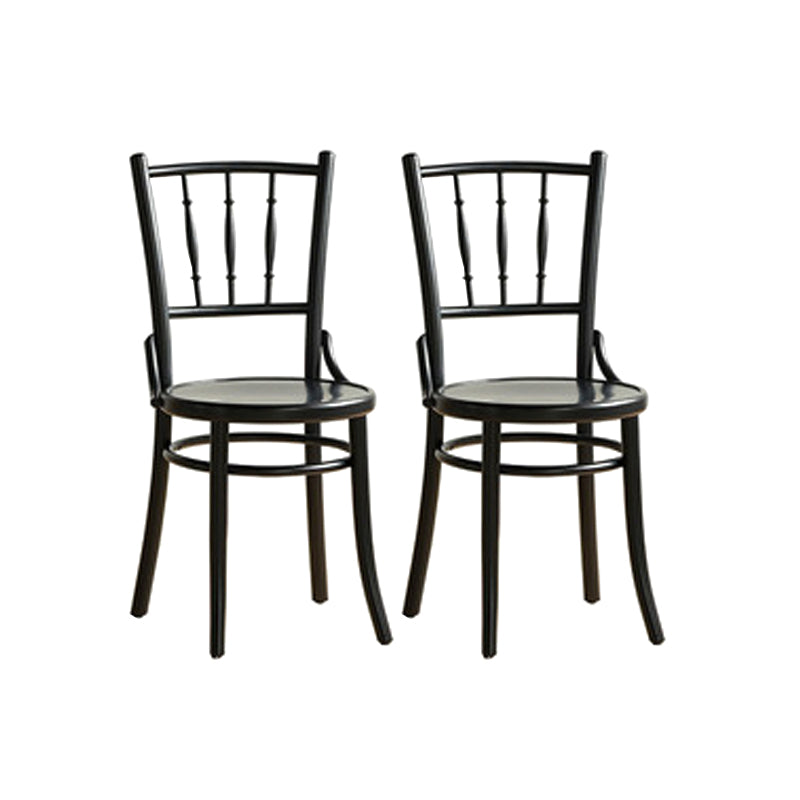 Industrial Style Side Chair Slat Back Solid Wood Dining Chair for Home