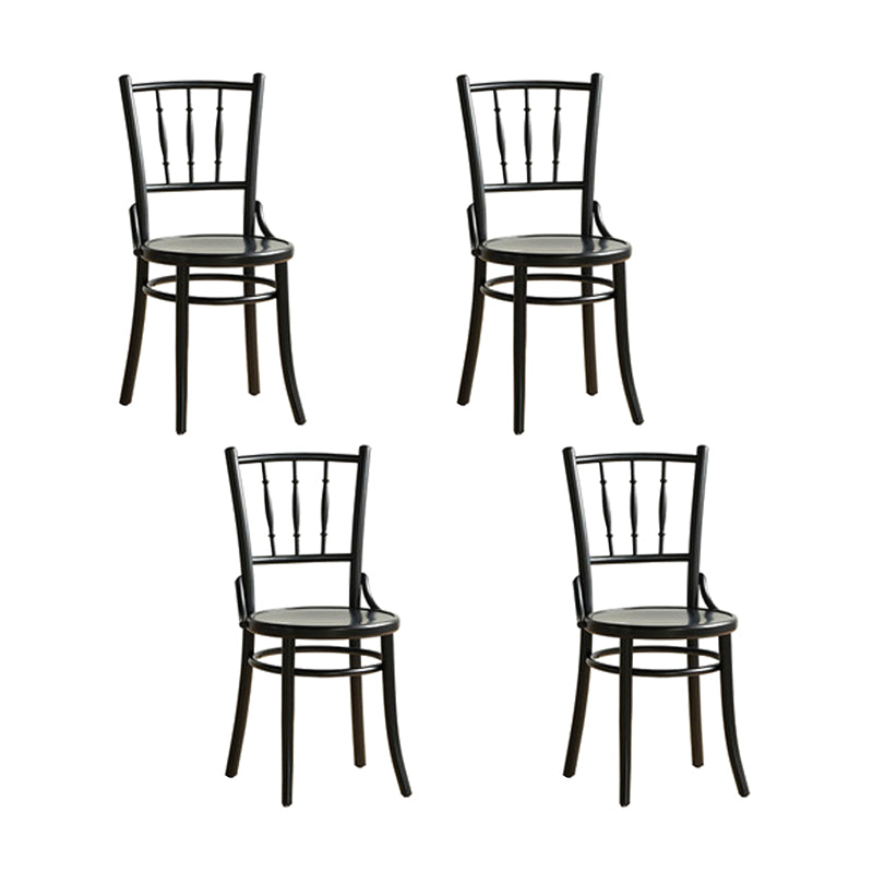 Industrial Style Side Chair Slat Back Solid Wood Dining Chair for Home