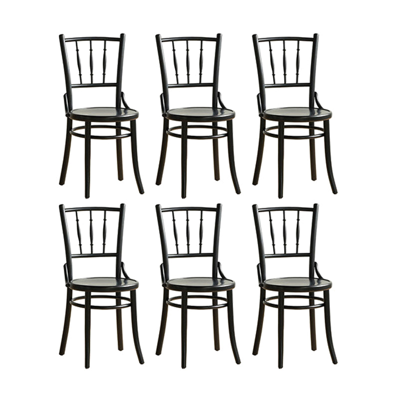 Industrial Style Side Chair Slat Back Solid Wood Dining Chair for Home