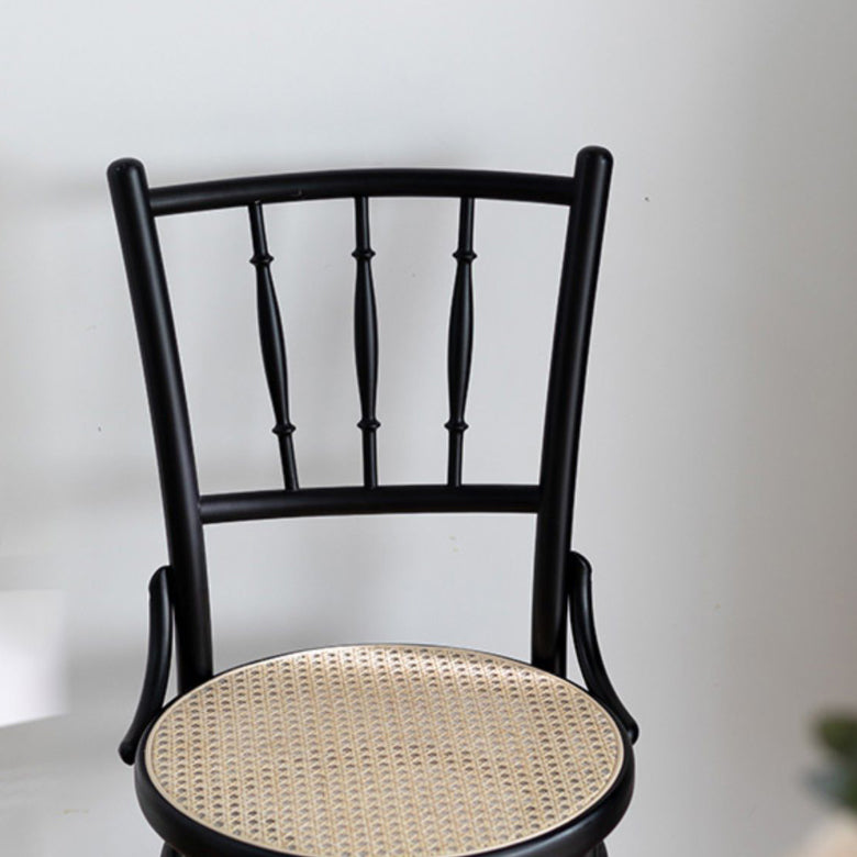 Industrial Style Side Chair Slat Back Solid Wood Dining Chair for Home