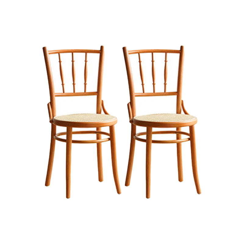 Industrial Style Side Chair Slat Back Solid Wood Dining Chair for Home