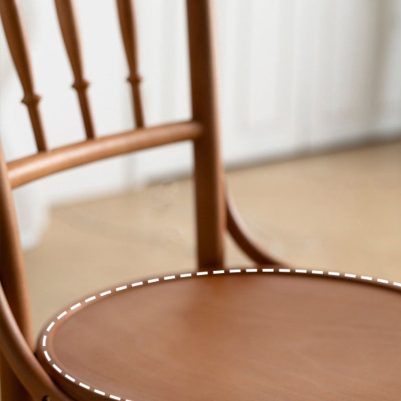 Industrial Style Side Chair Slat Back Solid Wood Dining Chair for Home