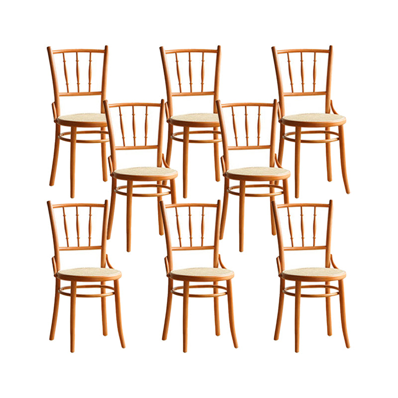 Industrial Style Side Chair Slat Back Solid Wood Dining Chair for Home