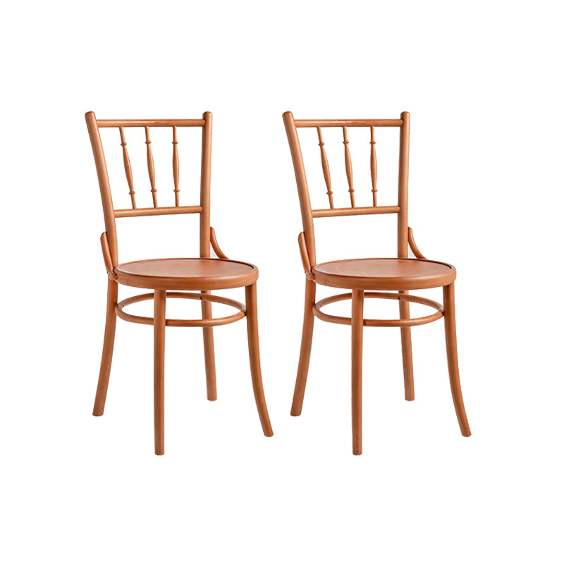 Industrial Style Side Chair Slat Back Solid Wood Dining Chair for Home
