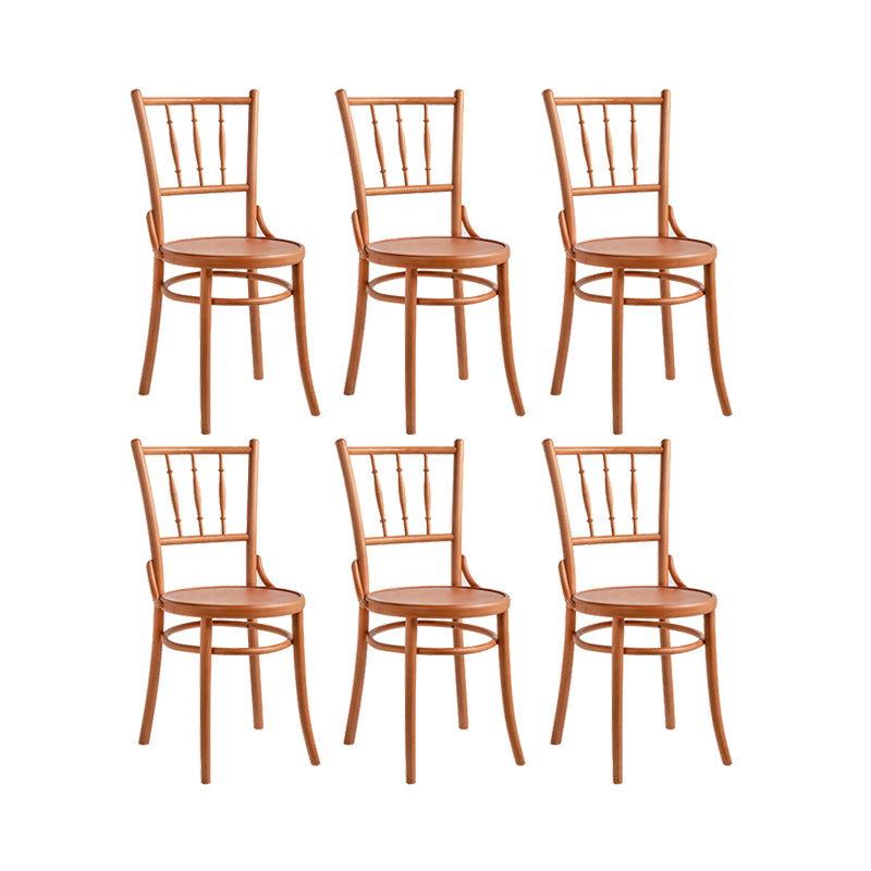 Industrial Style Side Chair Slat Back Solid Wood Dining Chair for Home