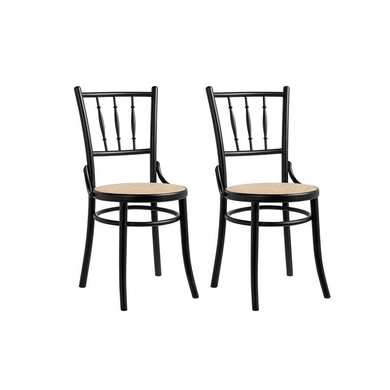 Industrial Style Side Chair Slat Back Solid Wood Dining Chair for Home