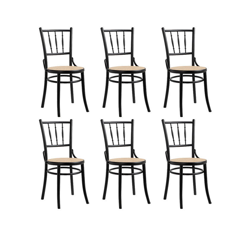 Industrial Style Side Chair Slat Back Solid Wood Dining Chair for Home