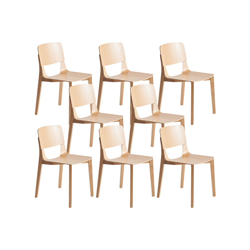 Solid Wood Side Chair Industrial Open Back Dining Chair for Home