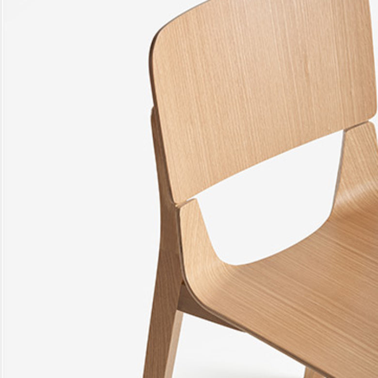 Solid Wood Side Chair Industrial Open Back Dining Chair for Home