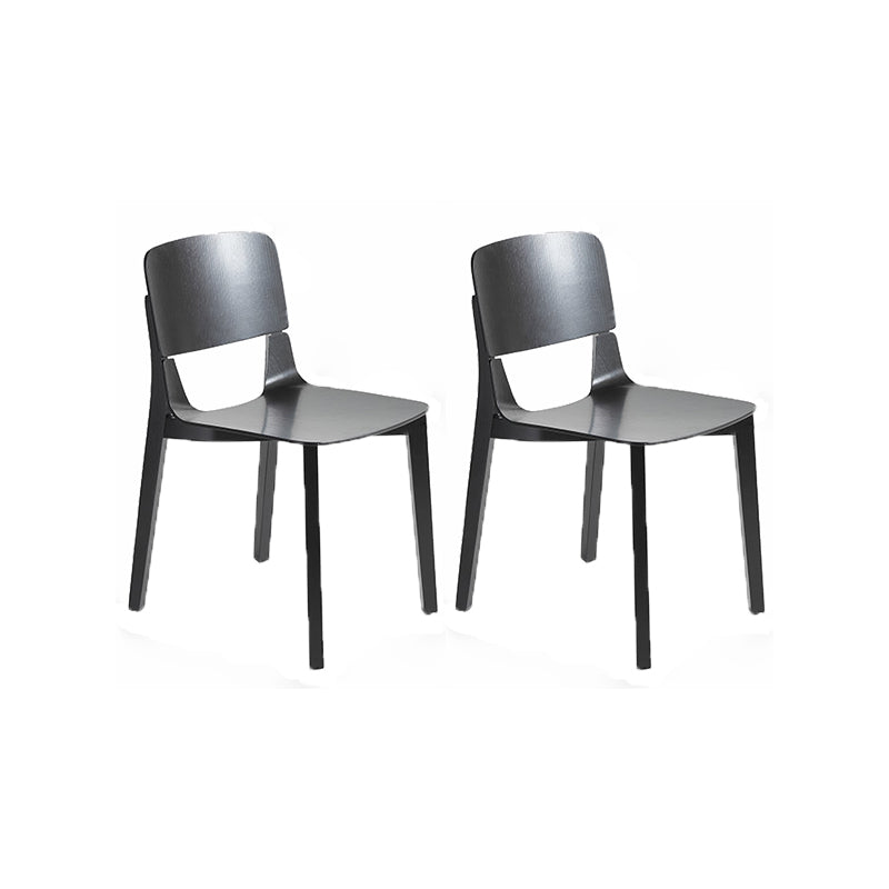 Solid Wood Side Chair Industrial Open Back Dining Chair for Home
