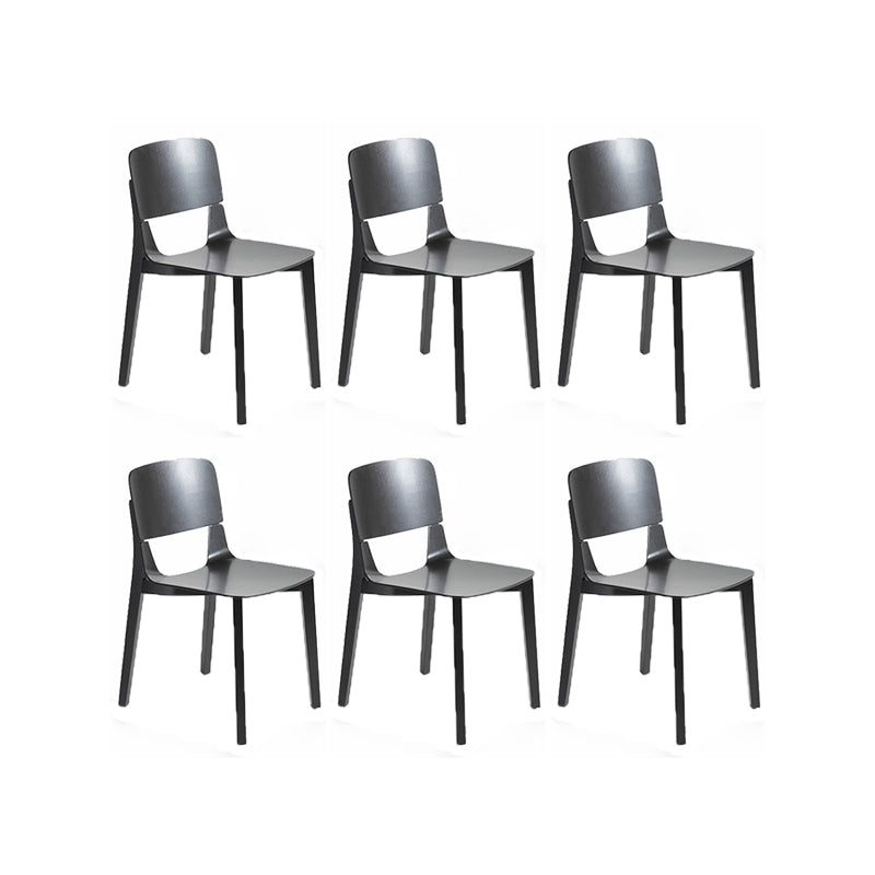 Solid Wood Side Chair Industrial Open Back Dining Chair for Home