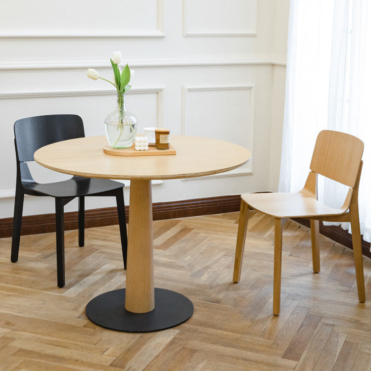 Solid Wood Side Chair Industrial Open Back Dining Chair for Home
