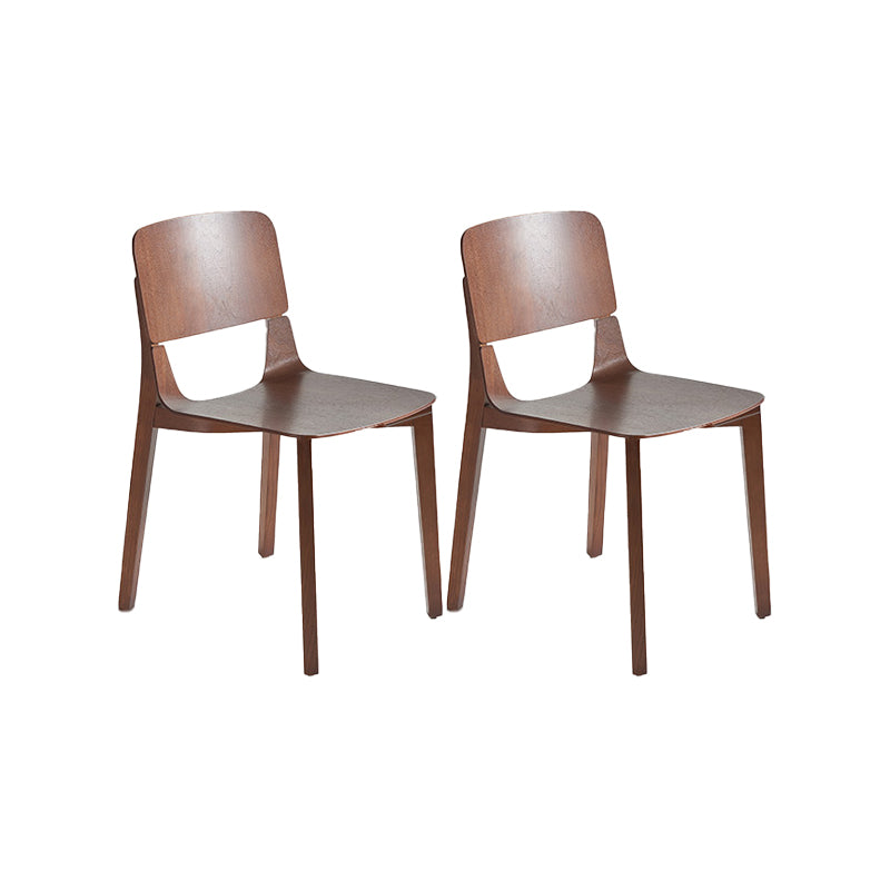Solid Wood Side Chair Industrial Open Back Dining Chair for Home