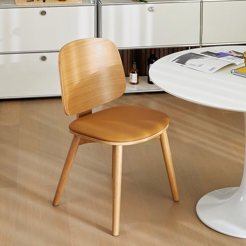 Solid Wood Side Chair Modern Low Back Indoor Dining Chair for Home