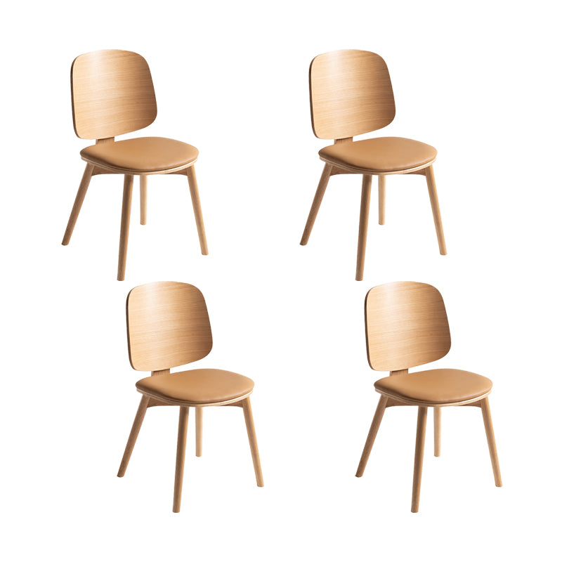 Solid Wood Side Chair Modern Low Back Indoor Dining Chair for Home