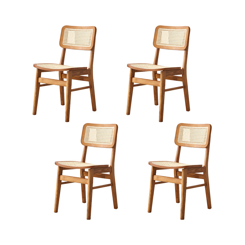 Solid Wood Kitchen Dining Chairs Open Back Chairs in Natural