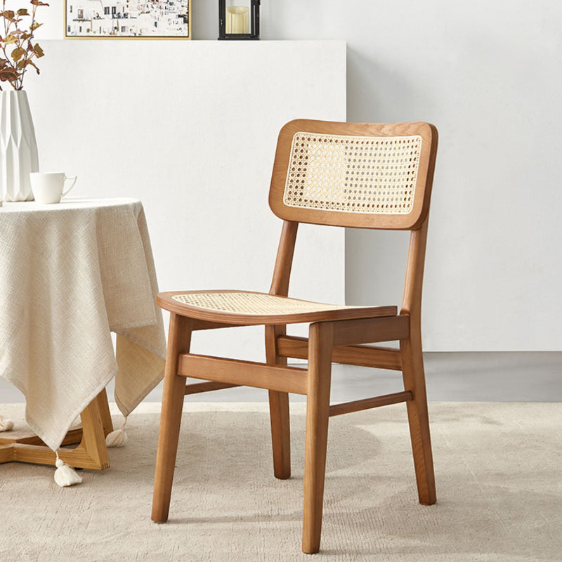 Solid Wood Kitchen Dining Chairs Open Back Chairs in Natural