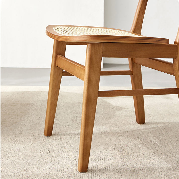 Solid Wood Kitchen Dining Chairs Open Back Chairs in Natural