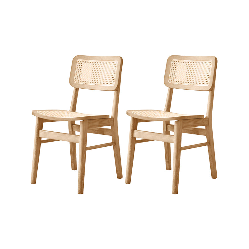 Solid Wood Kitchen Dining Chairs Open Back Chairs in Natural