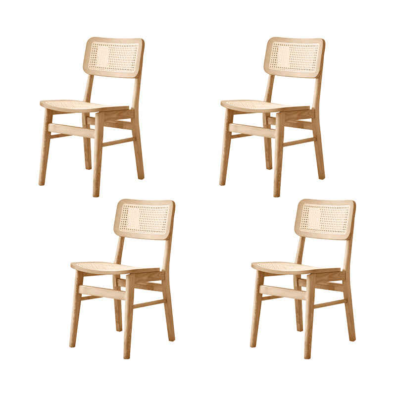 Solid Wood Kitchen Dining Chairs Open Back Chairs in Natural