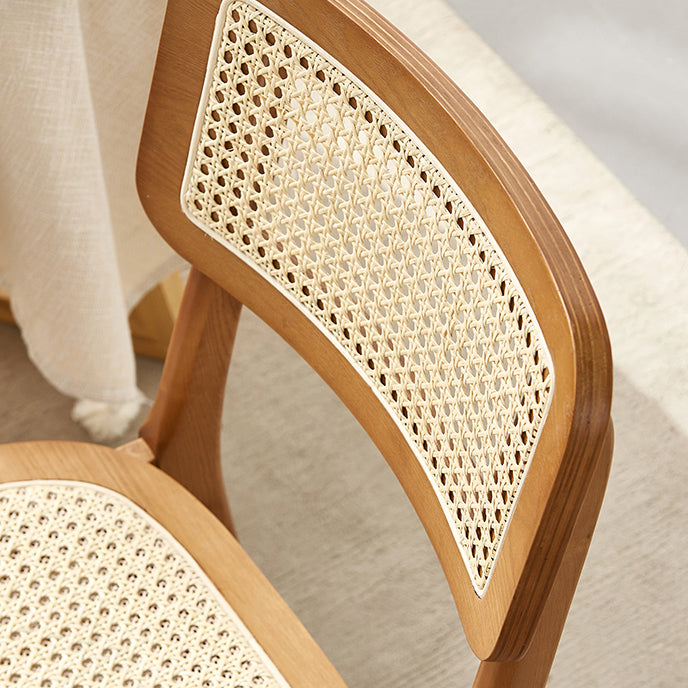 Solid Wood Kitchen Dining Chairs Open Back Chairs in Natural