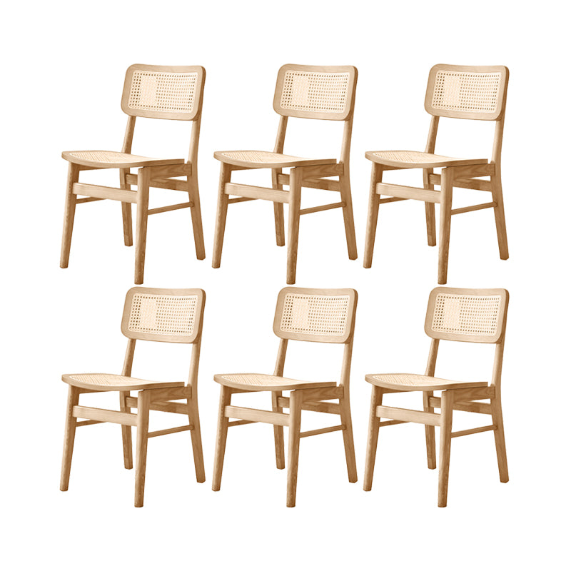 Solid Wood Kitchen Dining Chairs Open Back Chairs in Natural