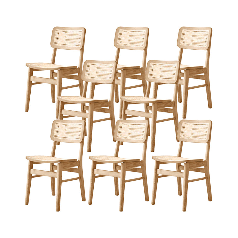 Solid Wood Kitchen Dining Chairs Open Back Chairs in Natural