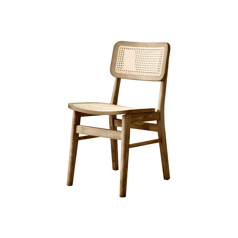Solid Wood Kitchen Dining Chairs Open Back Chairs in Natural