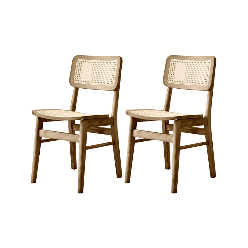 Solid Wood Kitchen Dining Chairs Open Back Chairs in Natural