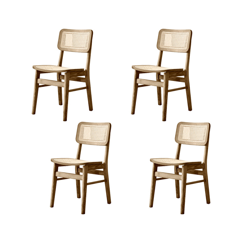 Solid Wood Kitchen Dining Chairs Open Back Chairs in Natural