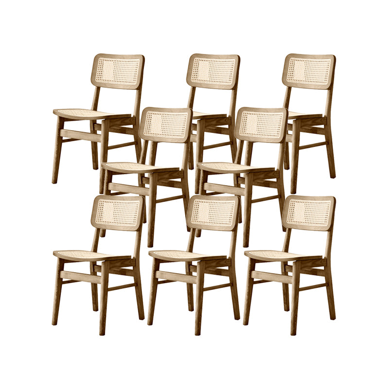 Solid Wood Kitchen Dining Chairs Open Back Chairs in Natural