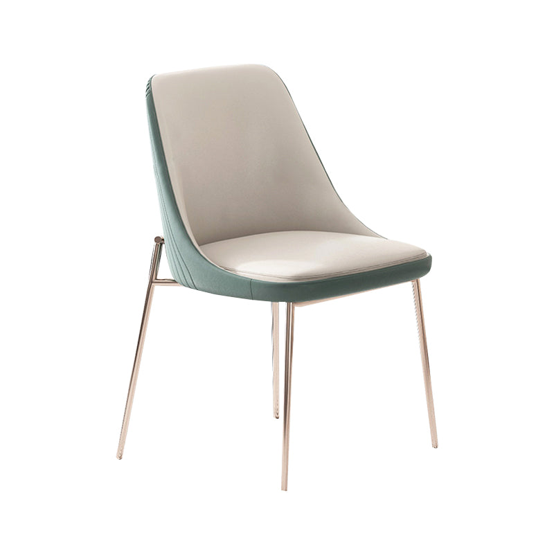 Nordic Style Green Side Chair Gold Base Side Dining Chair for Home Use