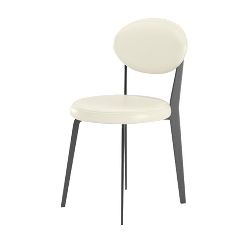 Modern Simple Side Chair Upholstered Kitchen Dining Chair with Metal Base