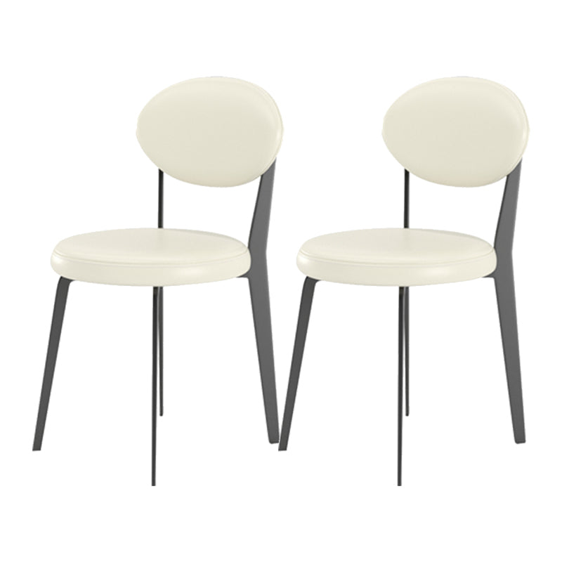 Modern Simple Side Chair Upholstered Kitchen Dining Chair with Metal Base
