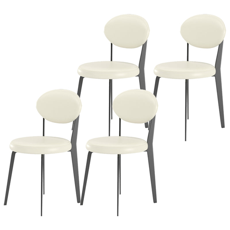 Modern Simple Side Chair Upholstered Kitchen Dining Chair with Metal Base