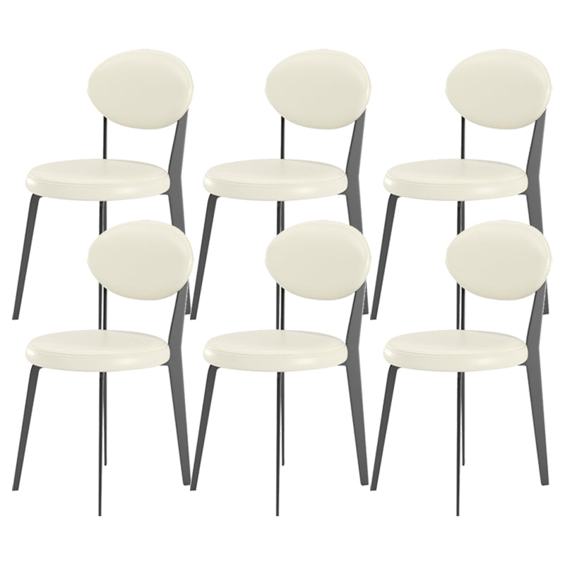 Modern Simple Side Chair Upholstered Kitchen Dining Chair with Metal Base